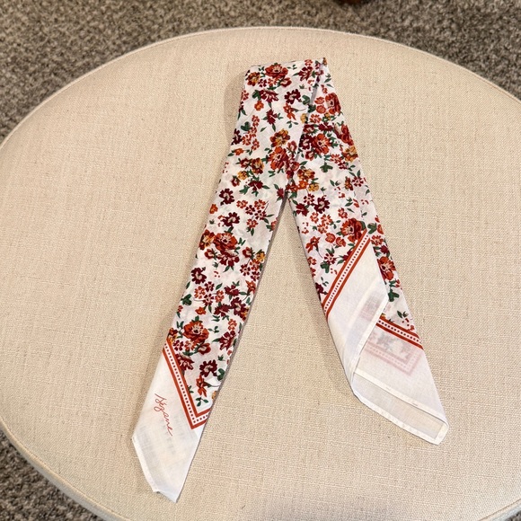 Sézane Floral Cotton Twilly Scarf | Hair, Neck or Bag Accent - Picture 2 of 6